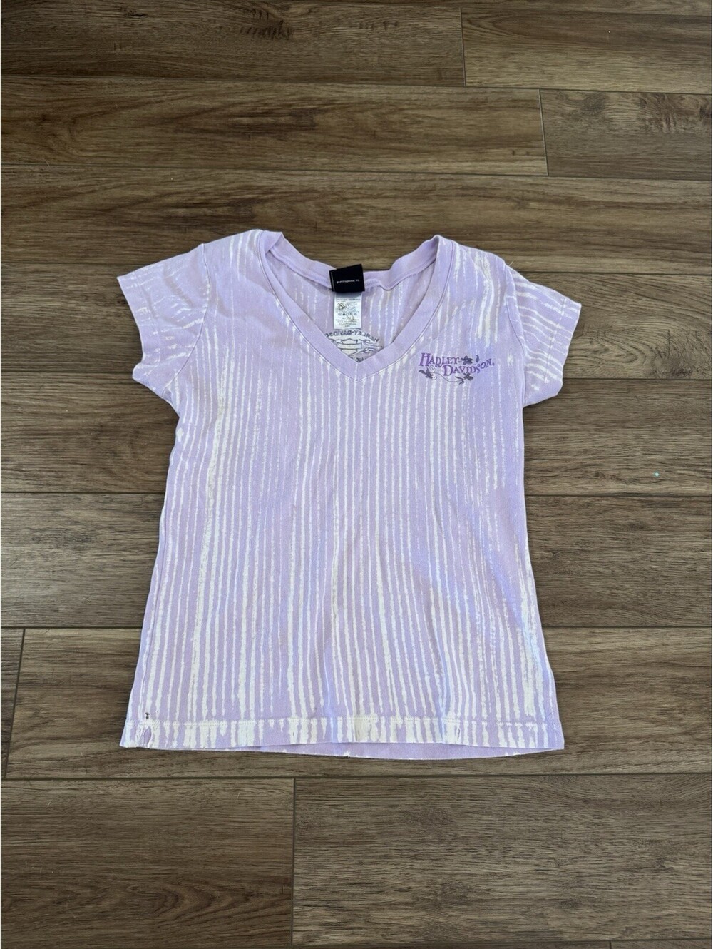 Vtg Harley Davidson Purple V-Neck Shirt Women L Grand Forks